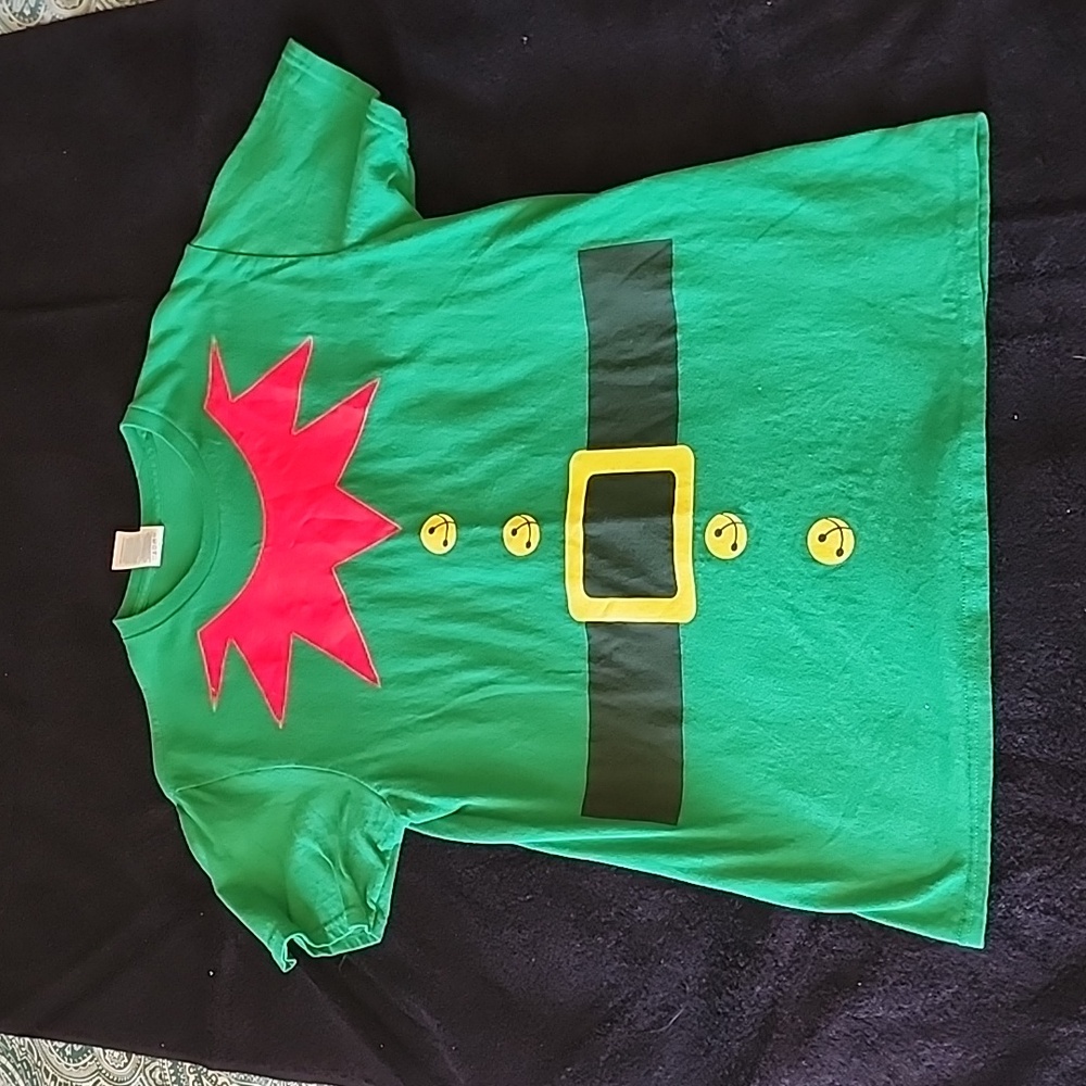 Vintage Green Christmas EIf Delta Tag ProWeight Graphic Tee Shirt Size Medium